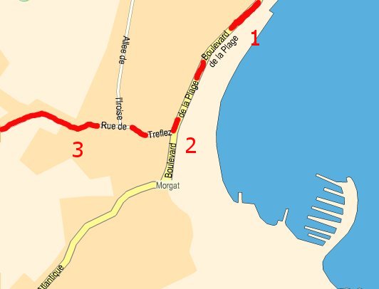 Plan d'accès à Kergolezec depuis Morgat